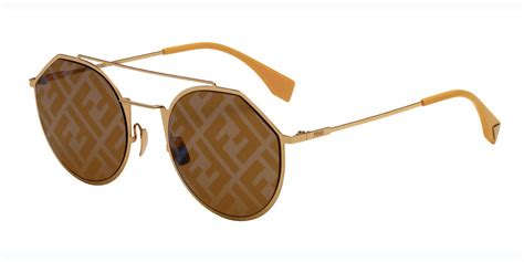 fendi sunglasses ff m0021/s 24s/0a|FENDI Metal Eyeline Aviator Sunglasses FF M0021/S Gold .